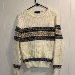 Vintage western Nordic winter Sheplers Ivory/cream Sweater men’s medium y2k